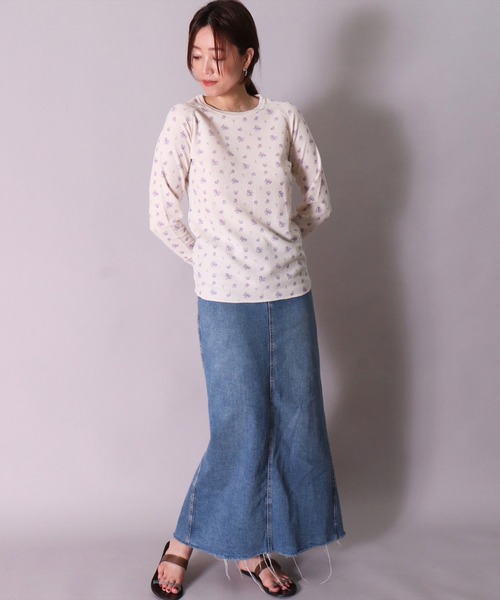 JEMORGAN（ジェーイーモーガン）の「(LK)【JEMORGAN】【パックT】小花柄 ワッフル 長袖 Tシャツ（Tシャツ/カットソー・レディース・ブルー系2/ブルー系1/パープル系1/ピンク系1/ブルー系3/パープル系2/ブルー系6/ブルー系4/ピンク系6/ブルー系5/ピンク系5/ピンク系4・FREE）」の21枚目の写真