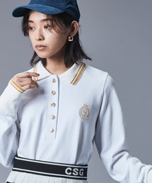 鹿の子ロングスリーブポロシャツ <大きいサイズ有>シックスタイルゴルフ