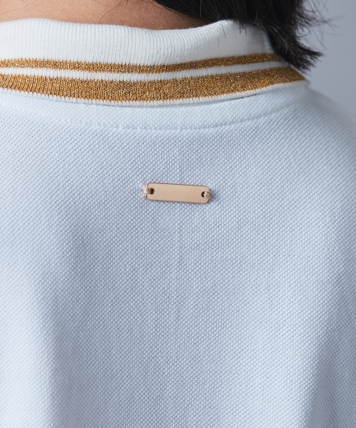 CHIC STYLE（シックスタイル）の「鹿の子ロングスリーブポロシャツ ＜大きいサイズ有＞シックスタイルゴルフ（ポロシャツ・レディース・オフホワイト/ブラック/ベージュ・3L/LL/L/M/5L/4L）」の14枚目の写真