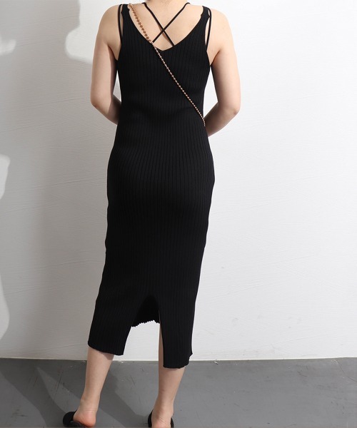 Miniministore(ミニミニストア)の「ニットキャミソール ワンピース 重ね着(ワンピース・レディース・ブラック/ベージュ/ブラウン・FREE)」の10枚目の写真
