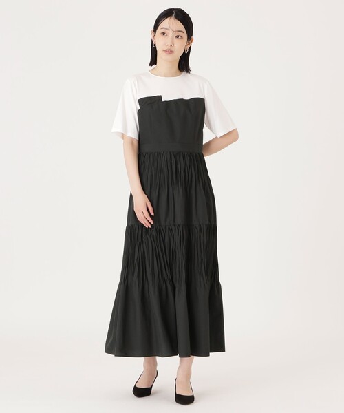 CAST:（キャストコロン）の「【1枚で着映える】プリーツコンビビスチェワンピース（ワンピース・レディース・ブラック/ベージュ系その他4・M/S）」の11枚目の写真