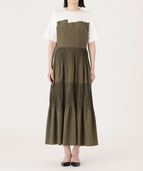 CAST:（キャストコロン）の「【1枚で着映える】プリーツコンビビスチェワンピース（ワンピース・レディース・ブラック/ベージュ系その他4・M/S）」の9枚目の写真