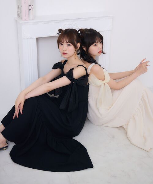 ems excite（エムズエキサイト）の「サイドリボンOP（ワンピース・レディース・ブラック/ナチュラル/ホワイト系その他・FREE）」の5枚目の写真