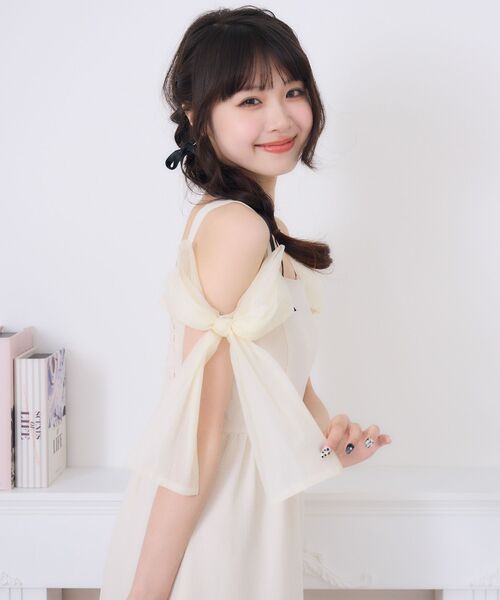 ems excite（エムズエキサイト）の「サイドリボンOP（ワンピース・レディース・ブラック/ナチュラル/ホワイト系その他・FREE）」の6枚目の写真