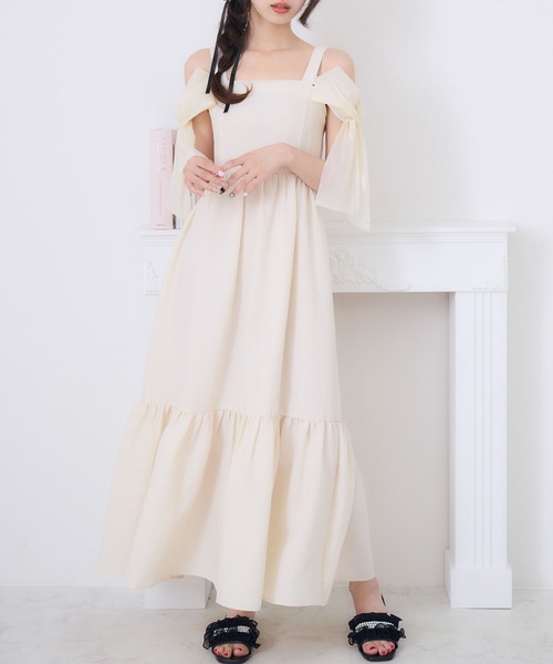 ems excite（エムズエキサイト）の「サイドリボンOP（ワンピース・レディース・ブラック/ナチュラル/ホワイト系その他・FREE）」の3枚目の写真