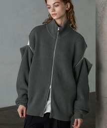 【SERACE】2way loose zip drivers knit / 2wayルーズジップドライバーズニット