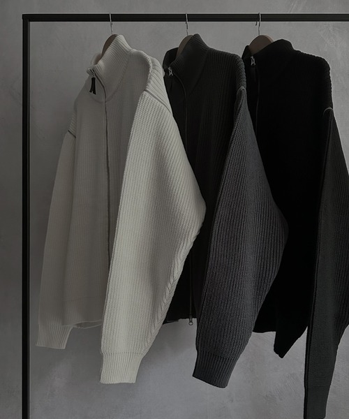 【SERACE】2way loose zip drivers knit / 2wayルーズジップドライバーズニット（ニット/セーター）｜SERACE（セラス）