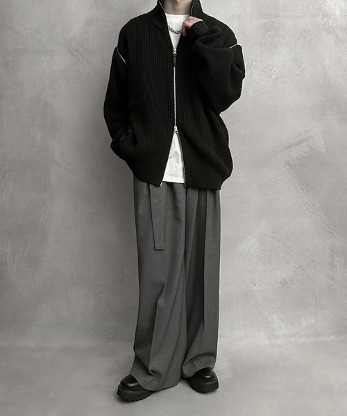 【SERACE】2way loose zip drivers knit / 2wayルーズジップドライバーズニット（ニット/セーター）｜SERACE（セラス）