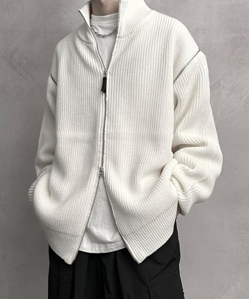 【SERACE】2way loose zip drivers knit / 2wayルーズジップドライバーズニット（ニット/セーター）｜SERACE（セラス）