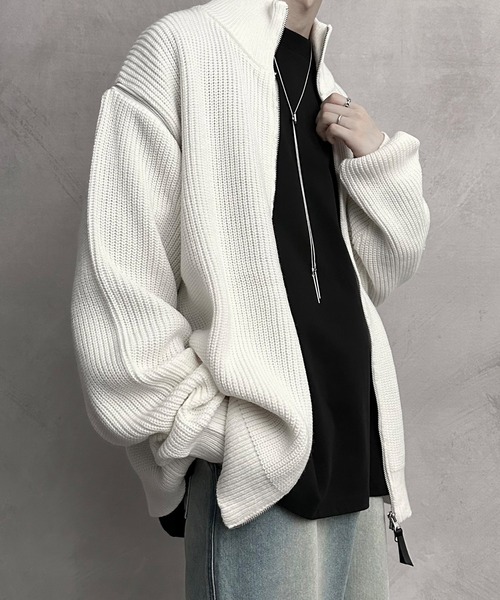 【SERACE】2way loose zip drivers knit / 2wayルーズジップドライバーズニット（ニット/セーター）｜SERACE（セラス）