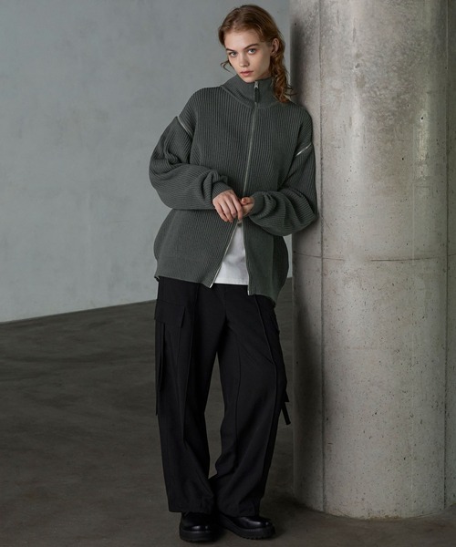 【SERACE】2way loose zip drivers knit / 2wayルーズジップドライバーズニット（ニット/セーター）｜SERACE（セラス）