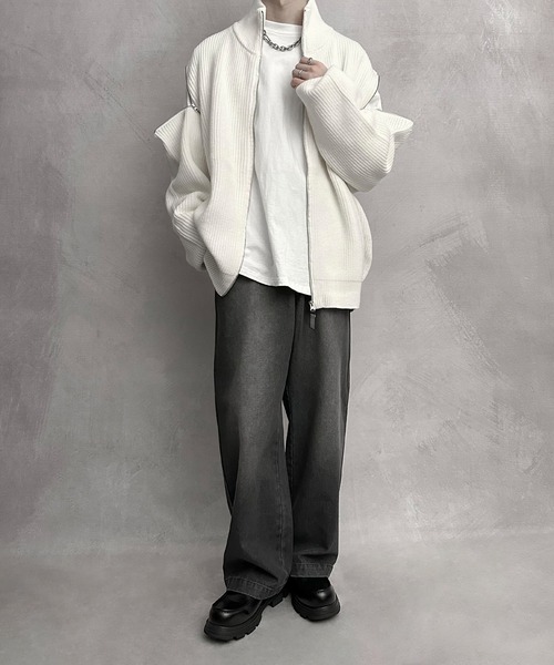 【SERACE】2way loose zip drivers knit / 2wayルーズジップドライバーズニット（ニット/セーター）｜SERACE（セラス）