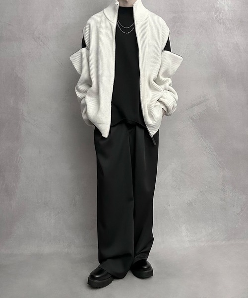 【SERACE】2way loose zip drivers knit / 2wayルーズジップドライバーズニット（ニット/セーター）｜SERACE（セラス）