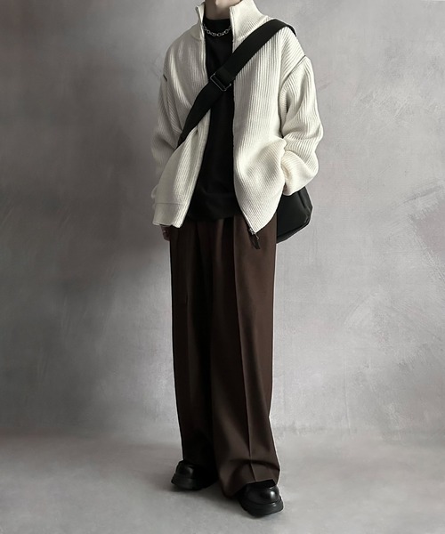 【SERACE】2way loose zip drivers knit / 2wayルーズジップドライバーズニット（ニット/セーター）｜SERACE（セラス）