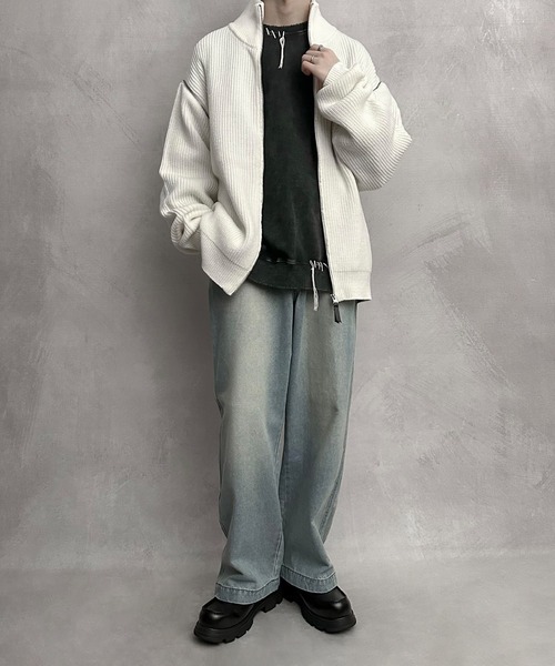 【SERACE】2way loose zip drivers knit / 2wayルーズジップドライバーズニット（ニット/セーター）｜SERACE（セラス）