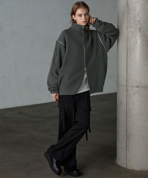 【SERACE】2way loose zip drivers knit / 2wayルーズジップドライバーズニット（ニット/セーター）｜SERACE（セラス）