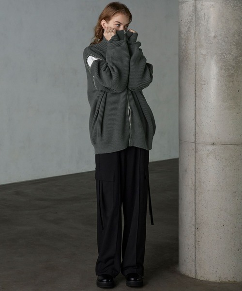 SERACE】2way loose zip drivers knit / 2wayルーズジップ