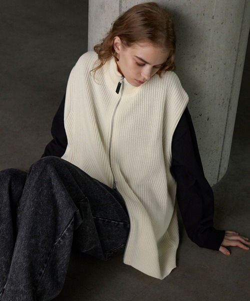 SERACE】2way loose zip drivers knit / 2wayルーズジップ