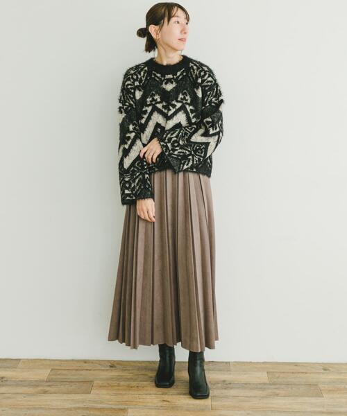 ITEMS URBANRESEARCH(アイテムズ アーバンリサーチ)の「フェイクスエードプリーツスカート(スカート・レディース・カーキ/ライトベージュ/モカ/ブラック・FREE)」の21枚目の写真