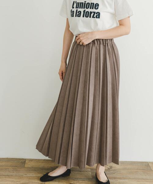 セール】フェイクスエードプリーツスカート（スカート）｜ITEMS