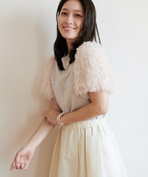 ファンシードッキング半袖トップス