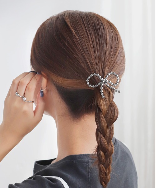 セール】ビーズリボンポニーフック（ヘアゴム）｜ANEMONE（アネモネ  