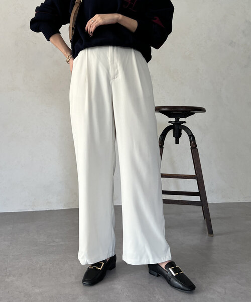 Chez toi（シェトワ）の「ポケットタックスラックスパンツ（その他パンツ・レディース・ブラック/アイボリー/ベージュ・FREE）」の5枚目の写真