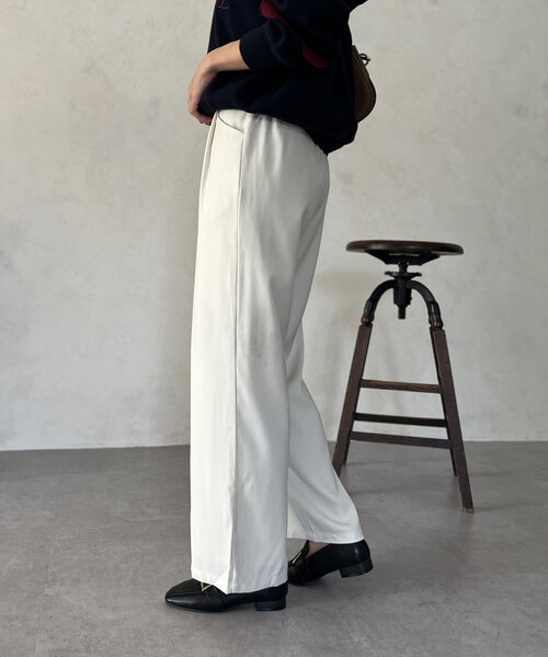 Chez toi（シェトワ）の「ポケットタックスラックスパンツ（その他パンツ・レディース・ブラック/アイボリー/ベージュ・FREE）」の7枚目の写真