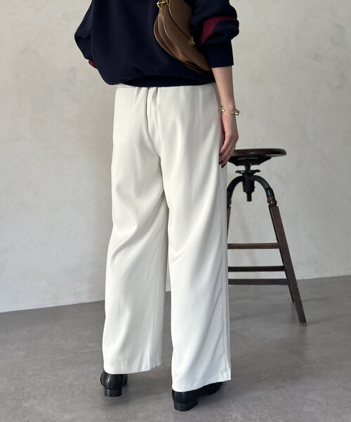 Chez toi（シェトワ）の「ポケットタックスラックスパンツ（その他パンツ・レディース・ブラック/アイボリー/ベージュ・FREE）」の9枚目の写真