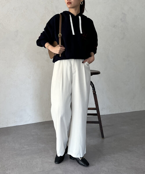 Chez toi（シェトワ）の「ポケットタックスラックスパンツ（その他パンツ・レディース・ブラック/アイボリー/ベージュ・FREE）」の11枚目の写真