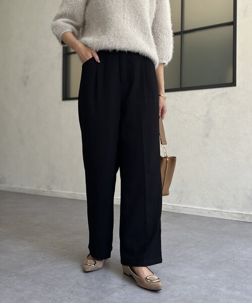 Chez toi（シェトワ）の「ポケットタックスラックスパンツ（その他パンツ・レディース・ブラック/アイボリー/ベージュ・FREE）」の13枚目の写真