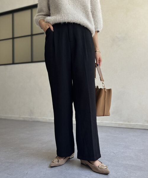 Chez toi（シェトワ）の「ポケットタックスラックスパンツ（その他パンツ・レディース・ブラック/アイボリー/ベージュ・FREE）」の14枚目の写真