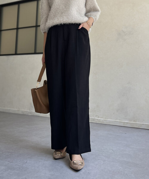 Chez toi（シェトワ）の「ポケットタックスラックスパンツ（その他パンツ・レディース・ブラック/アイボリー/ベージュ・FREE）」の15枚目の写真