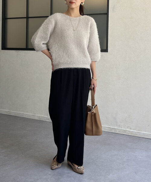 Chez toi（シェトワ）の「ポケットタックスラックスパンツ（その他パンツ・レディース・ブラック/アイボリー/ベージュ・FREE）」の20枚目の写真