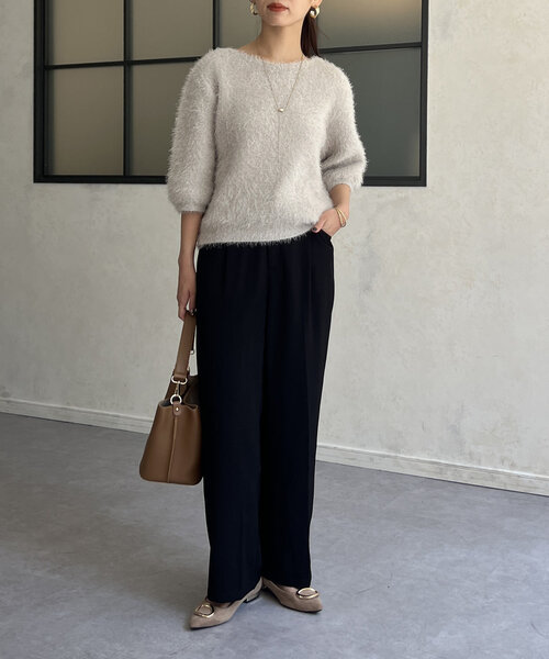 Chez toi（シェトワ）の「ポケットタックスラックスパンツ（その他パンツ・レディース・ブラック/アイボリー/ベージュ・FREE）」の21枚目の写真