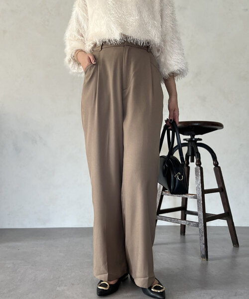 Chez toi（シェトワ）の「ポケットタックスラックスパンツ（その他パンツ・レディース・ブラック/アイボリー/ベージュ・FREE）」の22枚目の写真