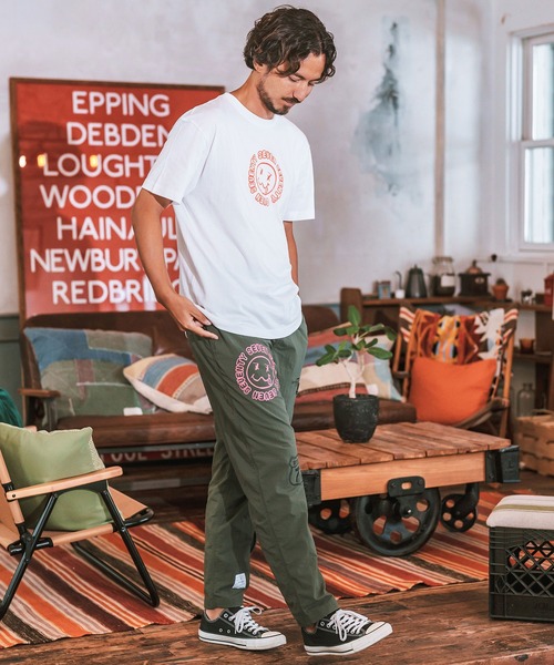 seventy seven(セブンティセブン)の「mt9203- middle onz S-S t-shirts (sunsmile) Tシャツ(Tシャツ/カットソー・メンズ・ブラック/グリーン系その他/ホワイト・S/M/L/XL)」の7枚目の写真