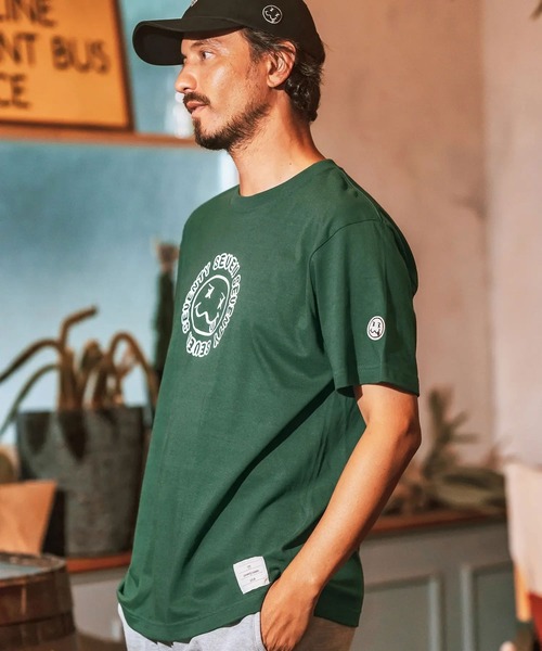 seventy seven(セブンティセブン)の「mt9203- middle onz S-S t-shirts (sunsmile) Tシャツ(Tシャツ/カットソー・メンズ・ブラック/グリーン系その他/ホワイト・S/M/L/XL)」の15枚目の写真