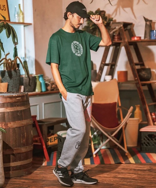 seventy seven(セブンティセブン)の「mt9203- middle onz S-S t-shirts (sunsmile) Tシャツ(Tシャツ/カットソー・メンズ・ブラック/グリーン系その他/ホワイト・S/M/L/XL)」の16枚目の写真