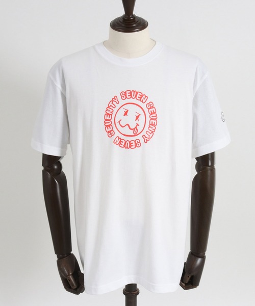 seventy seven(セブンティセブン)の「mt9203- middle onz S-S t-shirts (sunsmile) Tシャツ(Tシャツ/カットソー・メンズ・ブラック/グリーン系その他/ホワイト・S/M/L/XL)」の21枚目の写真
