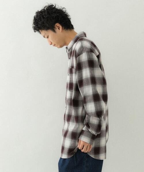 EKAL（エカル）の「オンブレチェックロングスリーブシャツ（シャツ/ブラウス・メンズ・ブラック/レッド・MEDIUM/LARGE）」の7枚目の写真