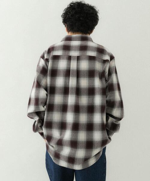 EKAL（エカル）の「オンブレチェックロングスリーブシャツ（シャツ/ブラウス・メンズ・ブラック/レッド・MEDIUM/LARGE）」の8枚目の写真