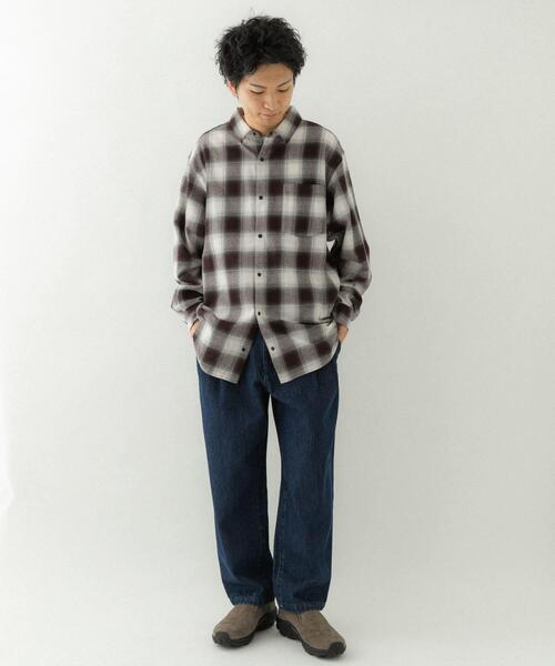 EKAL（エカル）の「オンブレチェックロングスリーブシャツ（シャツ/ブラウス・メンズ・ブラック/レッド・MEDIUM/LARGE）」の9枚目の写真