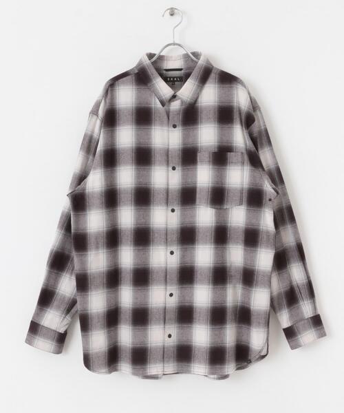 EKAL（エカル）の「オンブレチェックロングスリーブシャツ（シャツ/ブラウス・メンズ・ブラック/レッド・MEDIUM/LARGE）」の16枚目の写真