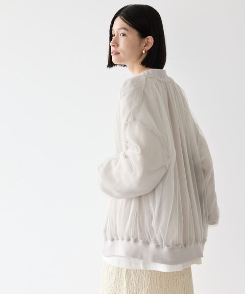 AMERICAN HOLIC(アメリカンホリック)の「リバーシブルシフォン×チュールブルゾン(ブルゾン・レディース・ブラック/ライトグレー・M/L)」の9枚目の写真