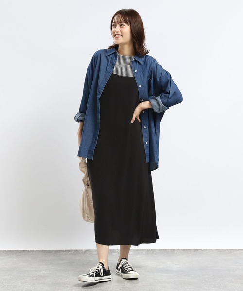 GLOBAL WORK Smile Seed Store（グローバルワーク スマイルシードストア）の「デニムオーバーサイズシャツ/131024（シャツ/ブラウス・レディース・ブルー/ネイビー・MEDIUM/SMALL/X-LARGE/LARGE）」の13枚目の写真