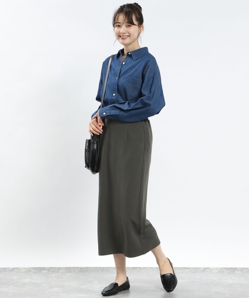 GLOBAL WORK Smile Seed Store（グローバルワーク スマイルシードストア）の「デニムオーバーサイズシャツ/131024（シャツ/ブラウス・レディース・ブルー/ネイビー・MEDIUM/SMALL/X-LARGE/LARGE）」の17枚目の写真