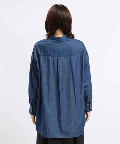 GLOBAL WORK Smile Seed Store（グローバルワーク スマイルシードストア）の「デニムオーバーサイズシャツ/131024（シャツ/ブラウス・レディース・ブルー/ネイビー・MEDIUM/SMALL/X-LARGE/LARGE）」の22枚目の写真