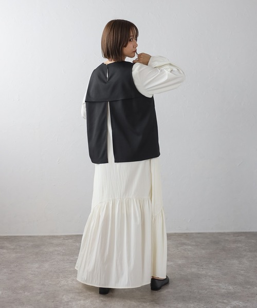 裾フレアVネックワンピース（ワンピース）｜Bonjour Sagan