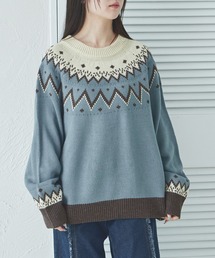 pairmanon | 【リンクコーデ】【大人ユニセックス】求心柄 ニット プルオーバー(ニット/セーター)